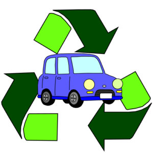 自動車がリサイクルされていることを示す画像